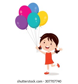 Child Holding Balloon Images Stock Photos Vectors