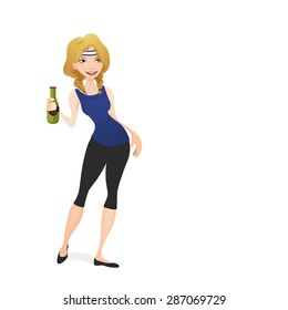 girl holding a beer