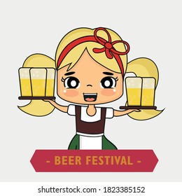 girl holding beer at october fest party
beer festival