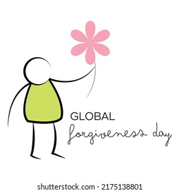  a girl  holding  flower  to spread love for prints posters t shirts and banners background. global forgiveness day