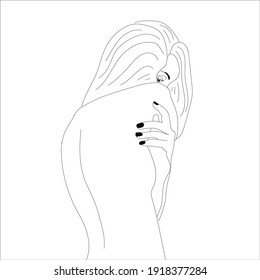 girl holding her self love sketch JPG