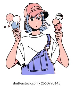 Girl holding ice cream in hands