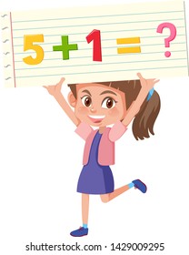 Mädchen, die Mathematik-Problem-Illustration
