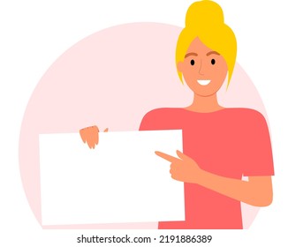 girl holding poster vector image