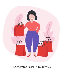 girl holding shopping bags 