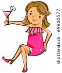 girl holding wine glass