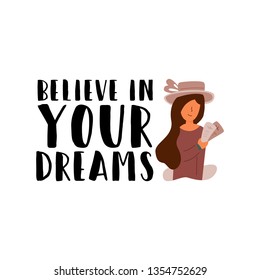 Girl holds in hands two first class plane tickets good offer big discounts on flights believe in your dreams. A woman in a hat goes on a trip to different countries and beautiful places.