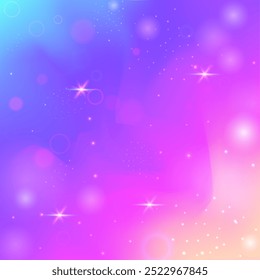 Girl Hologram. Pink Princess Pattern. Rainbow Background. Iridescent Sparkles Invite. Purple Fantasy Invitation. Blue Pastel Gradient. Unicorn Glitter. Dream Girl Hologram.