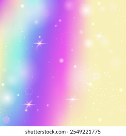 Girl Hologram. Purple Rainbow Background. Fairy Pattern. Holographic Blurred Invite. Pink Abstract Invitation. Blue Mystical Gradient. Princess Backdrop. Neon Girl Hologram.