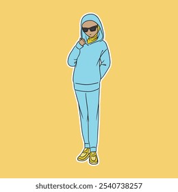 Girl in Hoodie and Jogger Pants