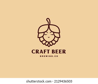 Girl and Hops Craft Beer brewring logo