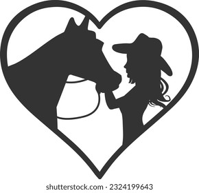 Girl With Horse Heart - Cowgirl Design