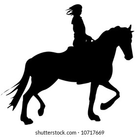 girl horseback riding silhouette