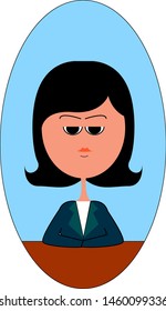 Girl is host on tv, illustration, vector on white background.