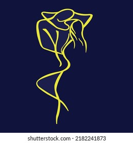 Girl hugging a guy on a dark background