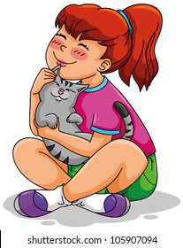 girl hugging her cat (jpeg version available in my gallery)