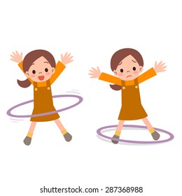 Girl to the hula hoop