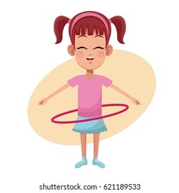 girl hula hoop practice