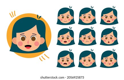 Girl. Human character for your scenes.Character ready for animation. Funny cartoon. The set for the character animation.