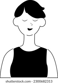 girl .human icon. black and white human illustration