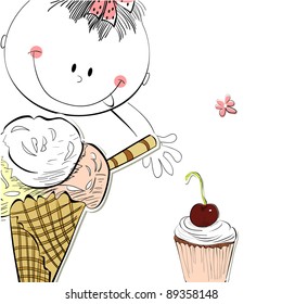 Girl with ice cream