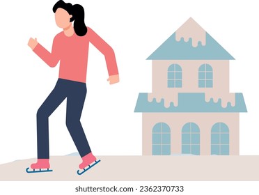 The girl is ice skating.