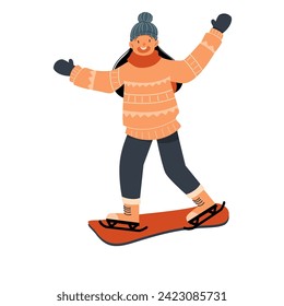 Girl Ice skating, Girl Ice Skating Illustration, Girl Ice skating Vector