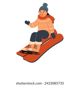 Girl Ice skating, Girl Ice Skating Illustration, Girl Ice skating Vector