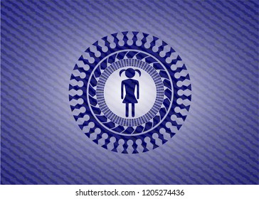 girl icon with denim texture