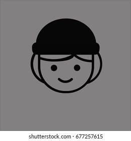 girl icon flat design