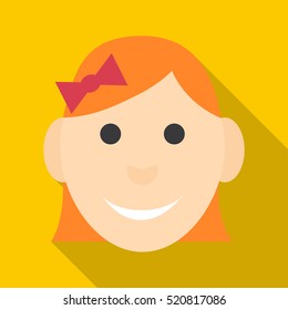 Girl icon. Flat illustration of girl vector icon for web