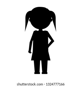 Girl icon in flat and solid color style. Vector illustration.