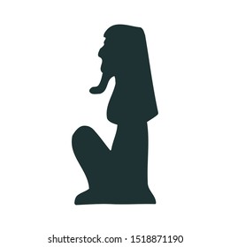 girl icon in flat style isolated. Egyptian Vector Symbol illustration.
