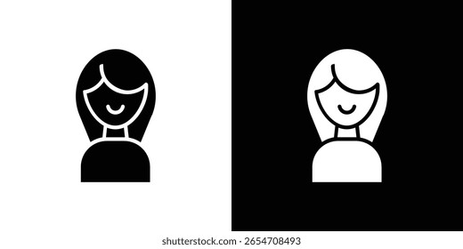 Icono de la muchacha de un Vector del estilo plano