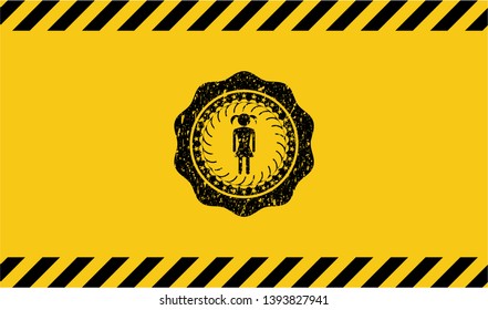 girl icon grunge warning sign emblem. Vector Illustration. Detailed.