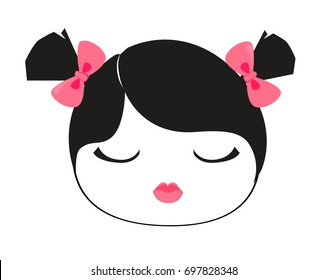 Girl icon, girl head logo vector illustration