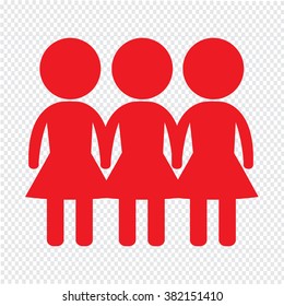 girl icon Illustration design