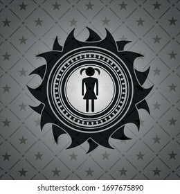 girl icon inside dark badge