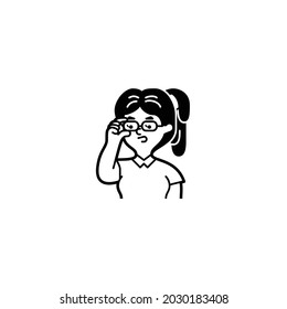 Girl Icon Isolated On White Background