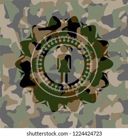 girl icon on camo pattern