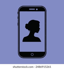 With girl icon on smartphone screen Illustration Graphics Design vectors