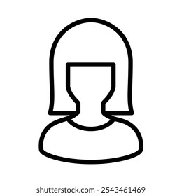 Girl icon Outline vector for web ui