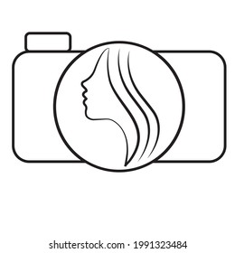 Girl icon photography logo design