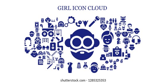  girl icon set. 93 filled girl icons. Simple modern icons about  - Avatar, Support, Baby, Rattle, Handkerchief, Makeup, Dress, Girl, Skirt, Cheongsam, Toilet, Boy, Brassiere, Human