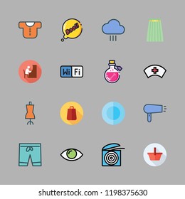 girl icon set. vector set about poison, skirt, studying and wifi icons set.
