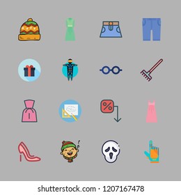 girl icon set. vector set about scream, boy, loss and winter hat icons set.