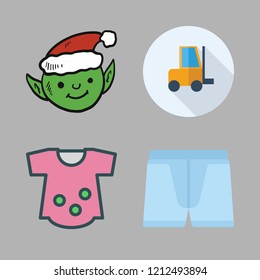 girl icon set. vector set about clothes, duty, elf and underwear icons set.