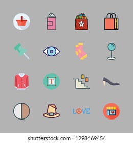 girl icon set. vector set about jacket, contrast, stairs and love icons set.