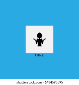 girl icon sign signifier vector