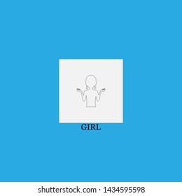 girl icon sign signifier vector